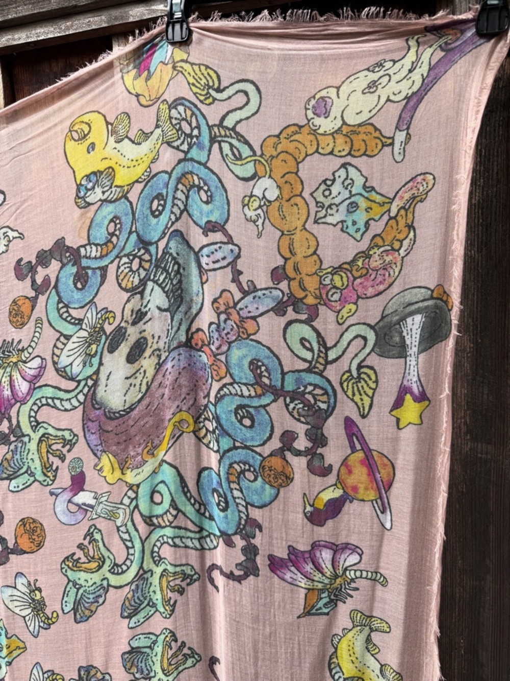 Zadig & Voltaire Kerry compo Skull Scarf in blush - Picture 2 of 8
